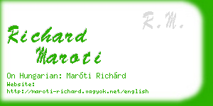richard maroti business card