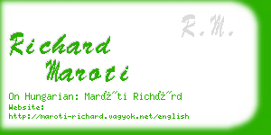 richard maroti business card